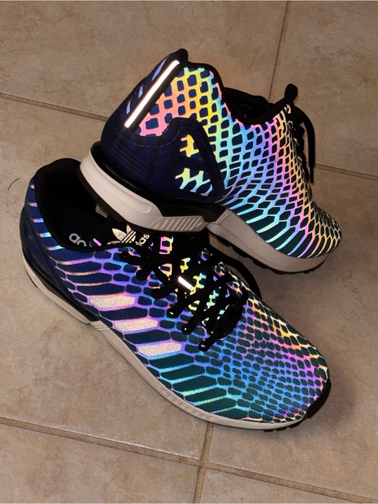 adidas Other - NWOT Reflective Holographic ZX FLUX XENO Blue Black Turquoise Adidas Shoes B2444